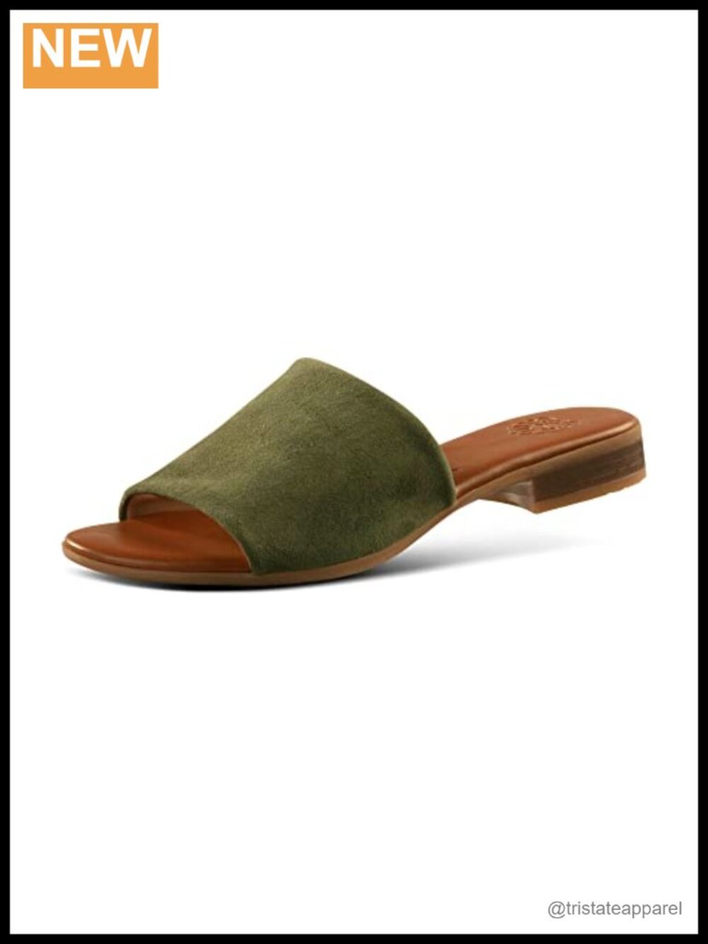Women's Slip-On Suede Leather Slide Sandals Round Open Toe Flat Comfort Casual